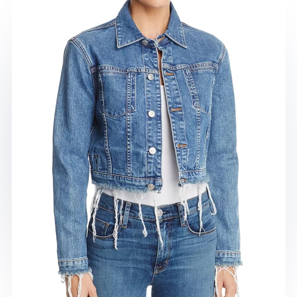 Hudson Garrison Women’s Cropped Denim Rodeo Jacket in Continuum Size XS